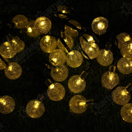6m 30LED Waterproof Solar Light String Retro Crystal Ball Bulb String Decor Lamp 6m 30LED Waterproof Solar Light String Retro Crystal Ball Bulb String Decor Lamp