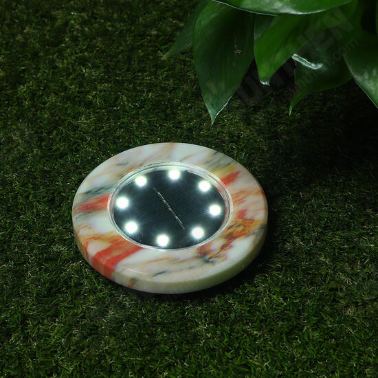 8 LED Outdoor Solar Buried Light Marble Waterproof Ground Path Garden Yard Lamp