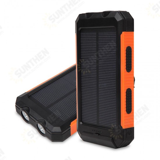 8000MAH Waterproof Solar Power Bank Solar Charger Built In Compass Dual USB Portable 2 LEDs Light 8000MAH Waterproof Solar Power Bank Solar Charger Built In Compass Dual USB Portable 2 LEDs Light