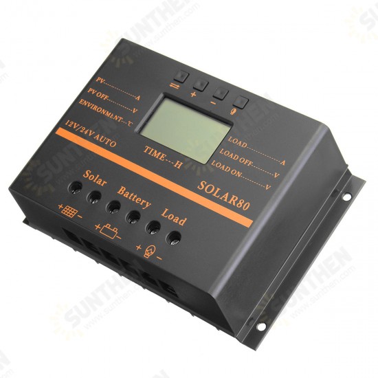 80A 12V/24V Auto LCD Solar Battery Regulator Charge Discharge Controller 80A 12V/24V Auto LCD Solar Battery Regulator Charge Discharge Controller
