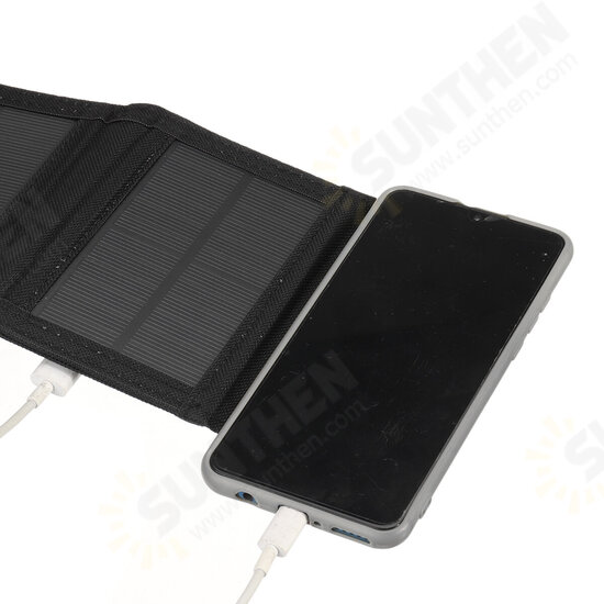 80W 5V USB Monocrystalline Solar Panel Folding Power Bank Outdoor Camping Hiking Phone Charger