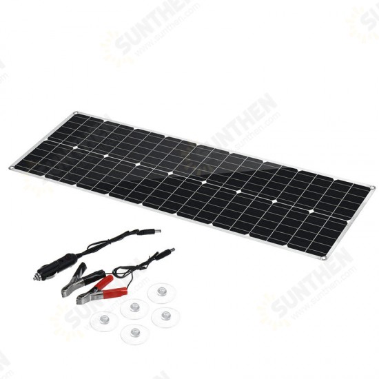 80W PET Flexible Dual USB Solar Panel DC Output Battery Charger Roof Boat Car