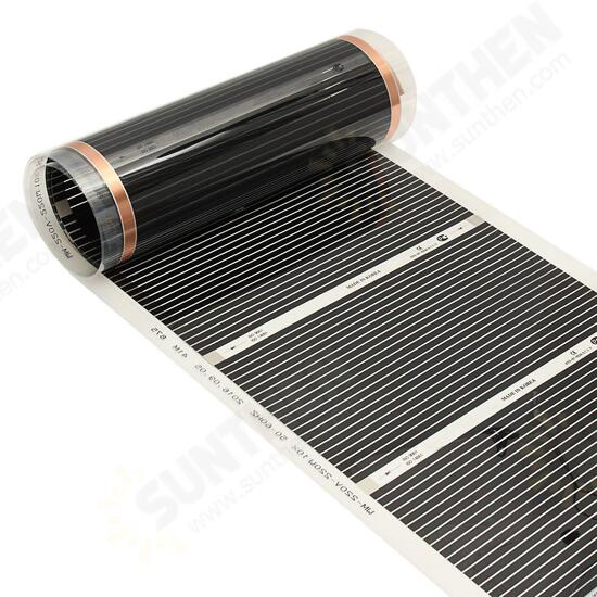 80cm 2M/3M/4M 220V Far Infrared Floor Heating Vinyl Film Crystal Carbon Fiber Underfloor Heating Film