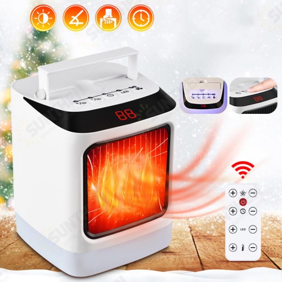 1000W Smart Electric Heater Portable PTC Ceramic Heating Fan Timing Cold & Warm Winter Warmer Remote Control Colorful Night Light Overheat Protection