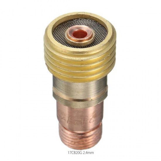 Brass Collets Stubby Gas Lens Connector With Mesh For Tig WP-17/18/26 Torch