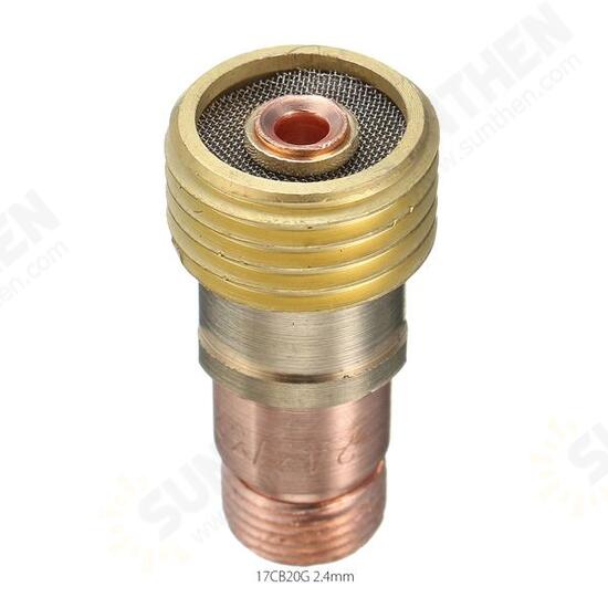 Brass Collets Stubby Gas Lens Connector With Mesh For Tig WP-17/18/26 Torch