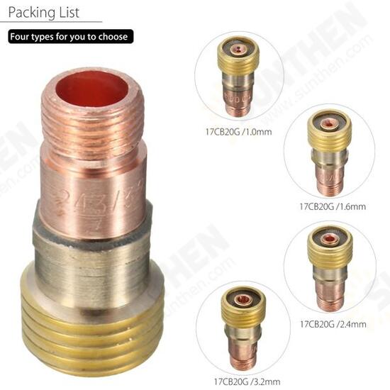 Brass Collets Stubby Gas Lens Connector With Mesh For Tig WP-17/18/26 Torch Brass Collets Stubby Gas Lens Connector With Mesh For Tig WP-17/18/26 Torch