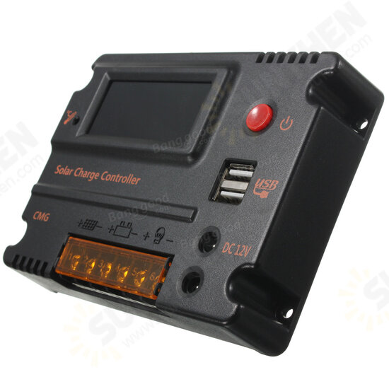 CMG-2420 20A 12V-24V LCD Display PWM Solar Panel Regulator Charge Controller with USB Port CMG-2420 20A 12V-24V LCD Display PWM Solar Panel Regulator Charge Controller with USB Port