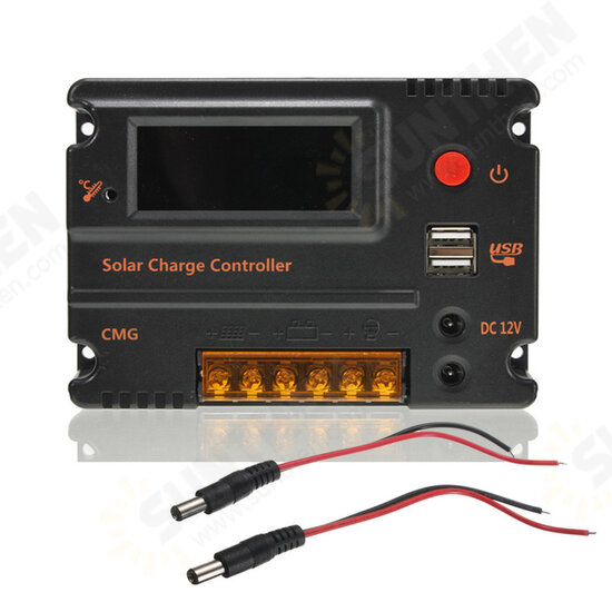 CMG-2420 20A 12V-24V LCD Display PWM Solar Panel Regulator Charge Controller with USB Port CMG-2420 20A 12V-24V LCD Display PWM Solar Panel Regulator Charge Controller with USB Port