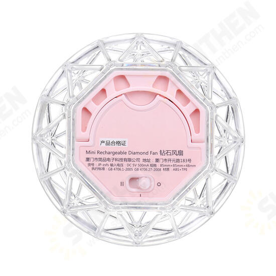 DC 5V Mini Protable USB Rechargeable Fan Handheld Diamond Ring Style Fan DC 5V Mini Protable USB Rechargeable Fan Handheld Diamond Ring Style Fan