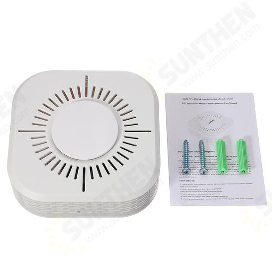 DC 9V 360° Wireless Smoke Detector Fire Alarm Sensor Home Security System Cordless DC 9V 360° Wireless Smoke Detector Fire Alarm Sensor Home Security System Cordless