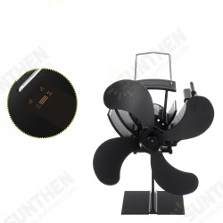 Dispaly Eco Friendly 4-Blade Heat Powered Stove Fan for Wood/Log Burner/Fireplace 203CFM Thermal Power Fan With Thermometer Dispaly Eco Friendly 4-Blade Heat Powered Stove Fan for Wood/Log Burner/Fireplace 203CFM Thermal Power Fan With Thermometer