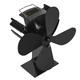 Dispaly Eco Friendly 4-Blade Heat Powered Stove Fan for Wood/Log Burner/Fireplace 203CFM Thermal Power Fan With Thermometer