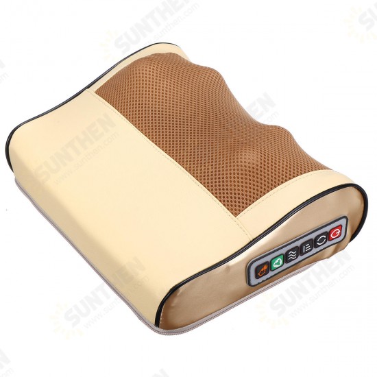 Electric Lumbar Neck Back Massage Pillow Cushion Infrared Heating Kneading Body Massager