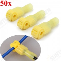 TC01 50pcs Yellow Quick Splice Wire Terminal Female Spade Connector Set