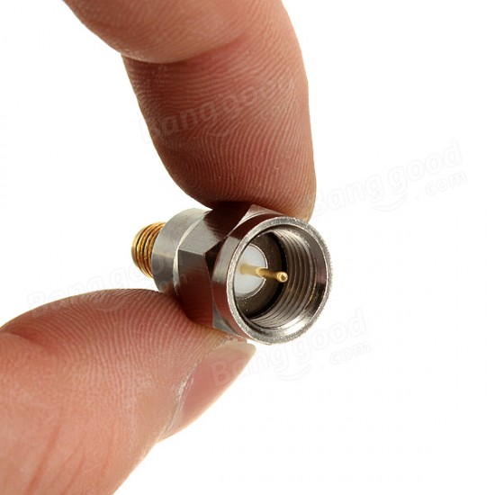 F Male Plug To SMA Female Jack Coaxial Adapter Connector Alloy Steel