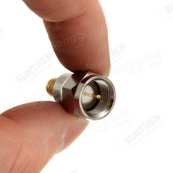 F Male Plug To SMA Female Jack Coaxial Adapter Connector Alloy Steel