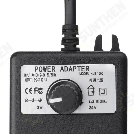 KJS-1506 3-24V 1A 24W DC Power Adapter Adjustable Voltage Switching Power Supply Adapter KJS-1506 3-24V 1A 24W DC Power Adapter Adjustable Voltage Switching Power Supply Adapter