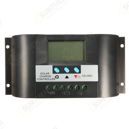 LCD 30A 12V/24V Auto Switch LCD Solar Panel Battery Regulator Charge Controller