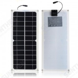 Monocrystalline Silicon Cell Solar Panel Double USB Interface 10W 12V/5V DC Crocodile Solar Panel