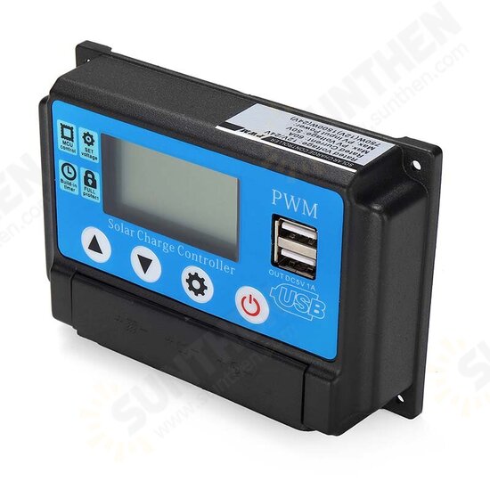 60A 12/24V Auto Adapt LCD Solar Charge Controller Battery Regulator Adjustable Parameter Dual USB Output 60A 12/24V Auto Adapt LCD Solar Charge Controller Battery Regulator Adjustable Parameter Dual USB Output