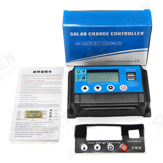 60A 12/24V Auto Adapt LCD Solar Charge Controller Battery Regulator Adjustable Parameter Dual USB Output 60A 12/24V Auto Adapt LCD Solar Charge Controller Battery Regulator Adjustable Parameter Dual USB Output