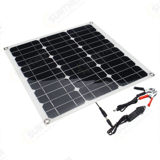 Portable 40W 12V/5V Solar Panel Battery DC/USB Charger For RV Boat Camping Traveling