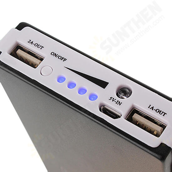 Portable Solar Panel Dual USB External Mobile Battery Power Bank Pack Charger for iPhone HTC