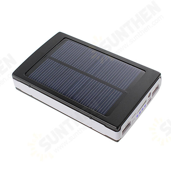 Portable Solar Panel Dual USB External Mobile Battery Power Bank Pack Charger for iPhone HTC