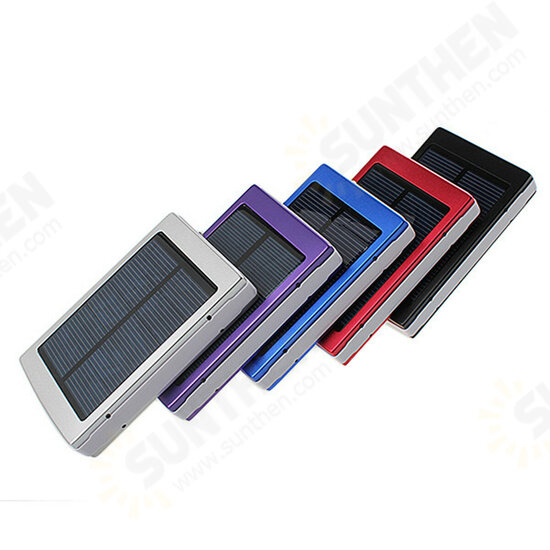 Portable Solar Panel Dual USB External Mobile Battery Power Bank Pack Charger for iPhone HTC