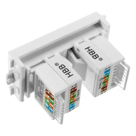 RJ45 Wall Plate Dual Port Socket Panel Building Materials Network Combination Connector Module