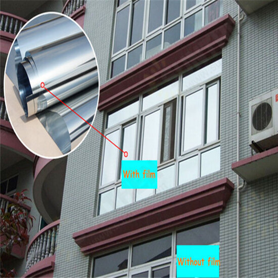 Silver Window Film One Way Mirror Insulation Stickers Solar Reflective 50cmx3m Silver Window Film One Way Mirror Insulation Stickers Solar Reflective 50cmx3m