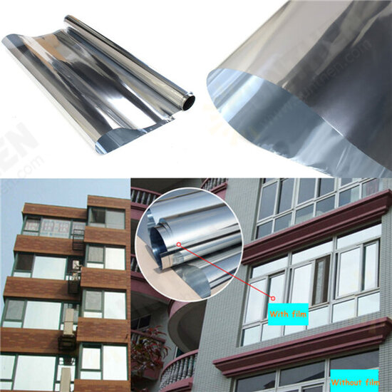 Silver Window Film One Way Mirror Insulation Stickers Solar Reflective 50cmx3m Silver Window Film One Way Mirror Insulation Stickers Solar Reflective 50cmx3m