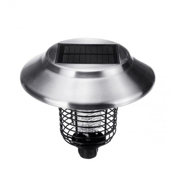 Solar Electric Shock Mosquito LED Light Fly Bug Insect Zapper Killer Trap Lamp Intelligent Light-control Outdoor Lamp