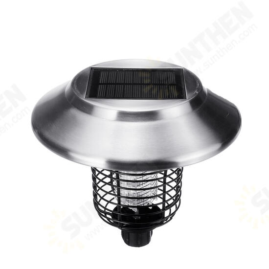 Solar Electric Shock Mosquito LED Light Fly Bug Insect Zapper Killer Trap Lamp Intelligent Light-control Outdoor Lamp