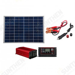 Solar Panel Power System Complete Kit 18V 30W Solar Panel 60A Charger USB Controller 1000W Solar Inverter Solar Panel Power System Complete Kit 18V 30W Solar Panel 60A Charger USB Controller 1000W Solar Inverter