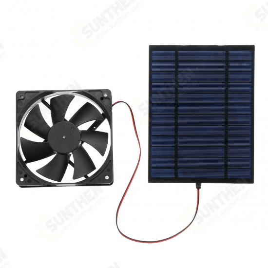 Solar Panel Powered Fan Mini Ventilator 20W Solar Panel 6-in Exhaust Fan