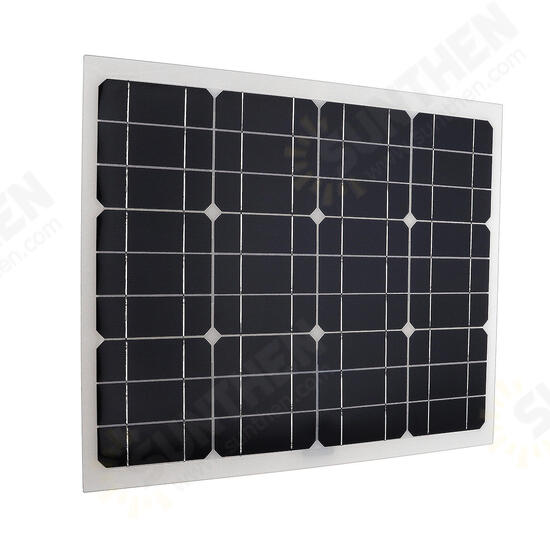 Solar Panels Double USB Interface 30W 12V/5V DC Crocodile Clip Four Heads Monocrystalline Solar Panel