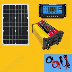Solar Power Generation System Kit Dual USB 18W 18V Mono Solar Panel+ 4000W Power Inverter w/Bluetooth Speakers FM Radio+30A Solar Charge Controller Solar Power Generation System Kit Dual USB 18W 18V Mono Solar Panel+ 4000W Power Inverter w/Bluetooth Speakers FM Radio+30A Solar Charge Controller