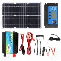 Solar Power System 18W 18V Solar Panel Battery Charger 3000W Inverter 30A 12/24V Solar Controller USB Kit Solar Power System 18W 18V Solar Panel Battery Charger 3000W Inverter 30A 12/24V Solar Controller USB Kit