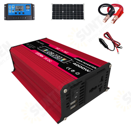 Solar Power System Set 18W Solar Panel 300W Power Inverter 30A Controller Kit Solar Panel Battery Charger Solar Power System Set 18W Solar Panel 300W Power Inverter 30A Controller Kit Solar Panel Battery Charger