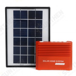 Solar Powered System 3.7V 4400mAh Li-on Battery USB Portable Emergency Light Camping Solar Panel Solar Powered System 3.7V 4400mAh Li-on Battery USB Portable Emergency Light Camping Solar Panel