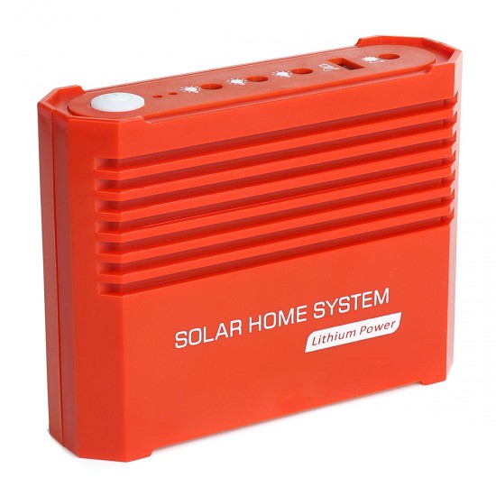 Solar Powered System 3.7V 4400mAh Li-on Battery USB Portable Emergency Light Camping Solar Panel