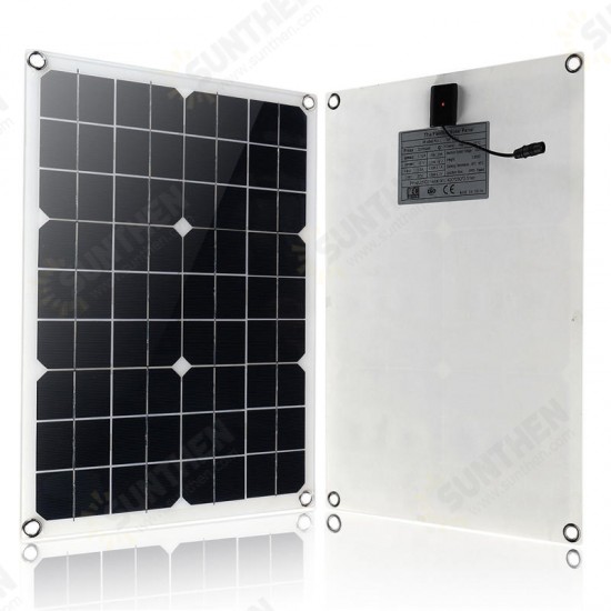 True 20W Solar Panel 12V/5V DC USB Solar Power Panel 4 Heads Monocrystalline