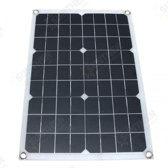 True 20W Solar Panel 12V/5V DC USB Solar Power Panel 4 Heads Monocrystalline