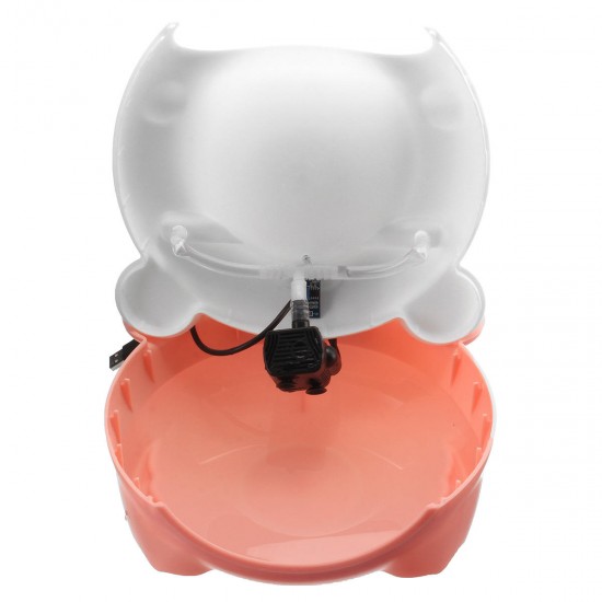 USB 1.5L Automatic Ultra Silent Pet Dog Cat Water Feeder Bowl Drinking Fountain Dispenser w/ Night Light