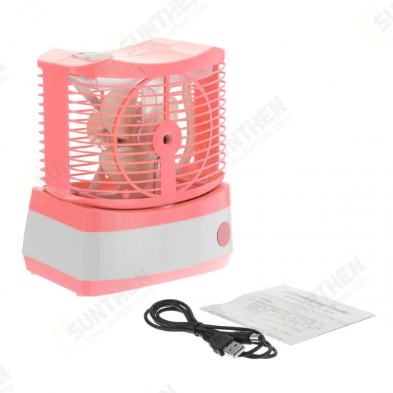 USB Portable Mini ABS Fan Cooling Desktop Air Conditioner Fan Humidified Foggy