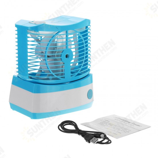 USB Portable Mini ABS Fan Cooling Desktop Air Conditioner Fan Humidified Foggy