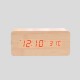 USB Sound Control Wooden Qi Wireless Phone Charger Dock Digital LED Alarm Clock