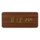 USB Sound Control Wooden Qi Wireless Phone Charger Dock Digital LED Alarm Clock